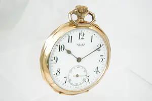 15  - Vroeg 20e Eeuws 14Krt roségouden Vestzak horloge Union  met 14 Krt ketting kopen? Bied vanaf 360!