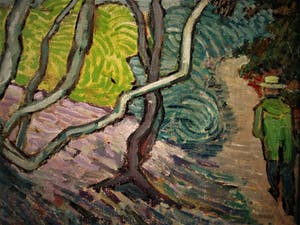 Niet of onleesbaar gesigneerd - Intrigerend omstreeks 1930 geschilderd Post Impressionistisch landschap kopen? Bied vanaf 10!