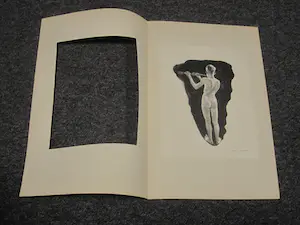 Huub Gerretsen - Jaren 60 - lithografie op papier - naakte jongeman met dwarsfluit - gesigneerd kopen? Bied vanaf 31!