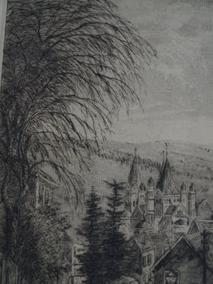 Eugene Rensburg - Ets , La Rue Brixhe, Spa, België – ca. 1910 kopen? Bied vanaf 20!