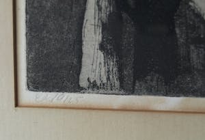 Ber Mengels - Ingelijste ets, Mediterraan mijnlandschap - 1963 kopen? Bied vanaf 35!