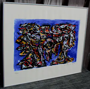 Theo Wolvecamp - Ingelijste zeefdruk: abstracte compositie - 1989 kopen? Bied vanaf 250!