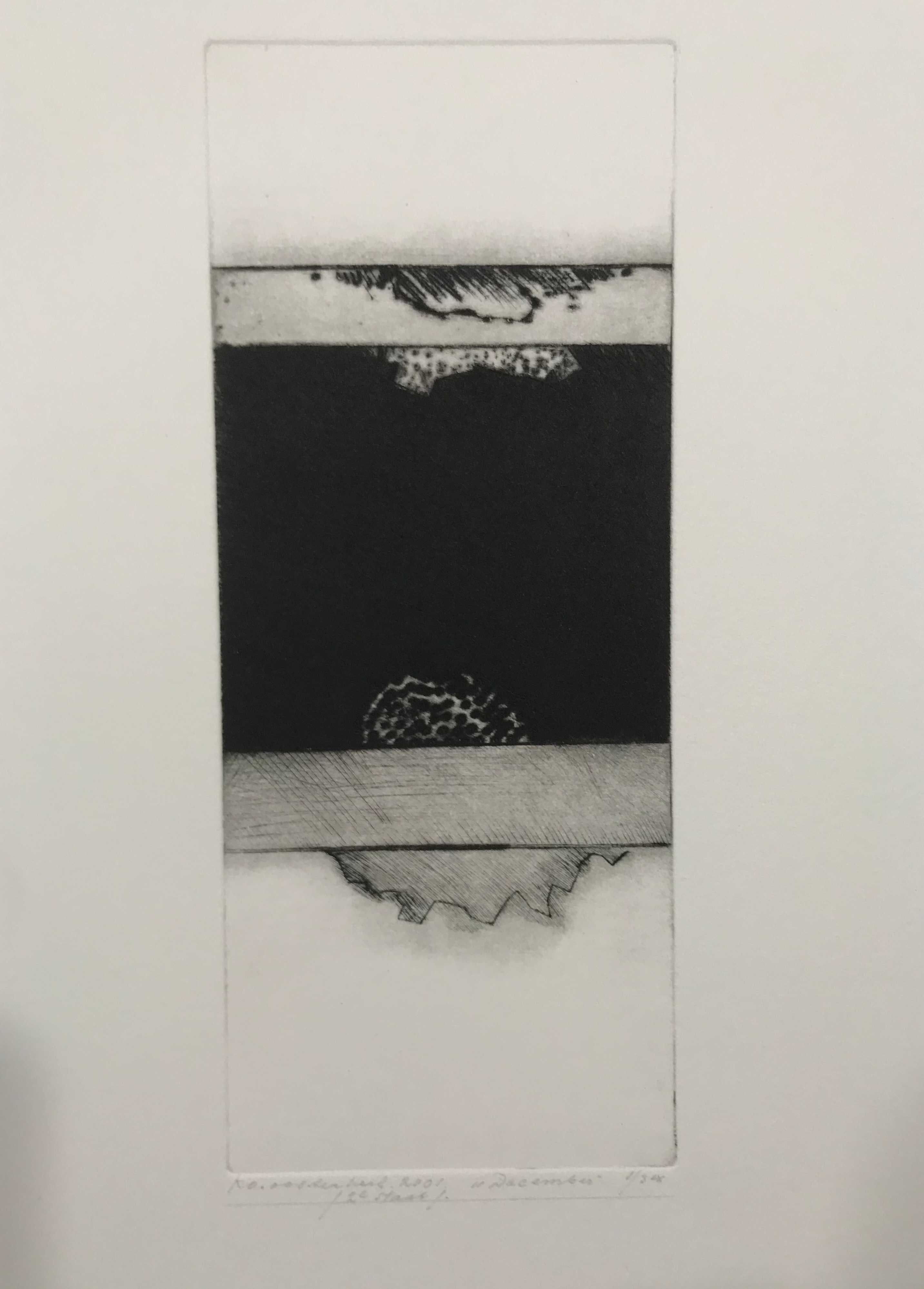 Ko Oosterkerk - droge naald ets, titel "December" verkocht voor € 50!