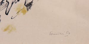 Corneille - Aquarel en inkt op papier, Compositie - Ingelijst kopen? Bied vanaf 1!
