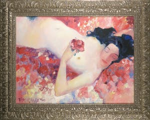 Svetlana Tiourina - Olieverf op doek, Liggend naakt - Ingelijst (Groot) kopen? Bied vanaf 200!