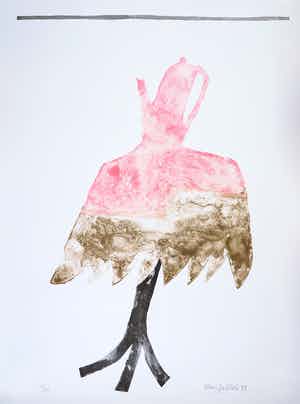 Klaas Gubbels - Litho, Roze koffiekan / Prent 190 verkocht voor € 200!