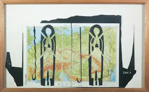 Felix Droese - Collage, potlood, Zone D - Ingelijst kopen? Bied vanaf 200!