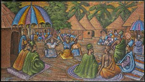 Uti Ndueze - Acryl op doek, Compositie met figuren (Groot) kopen? Bied vanaf 1!