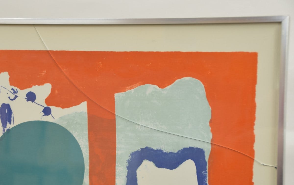 Jef Diederen - Linosnede - Compositie Rood kopen? Bied vanaf 20!