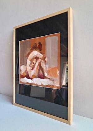 Frans van de Vrande - Verstild Naakt - Als zijnde zichtbaar door vitrage - Ingelijst - PRIJS VERLAAGD kopen? Bied vanaf 159!