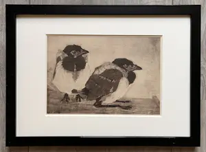 Jan Mankes - Originele Heliogravure 2 Jonge Eksters 1923 kopen? Bied vanaf 185!