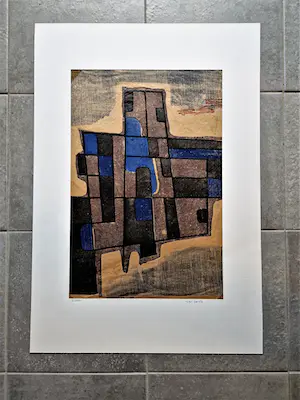 Ger Gerrits - Bijzondere handgekleurde Houtsnede "Ridder" - uniek exemplaar - gesigneerd kopen? Bied vanaf 48!