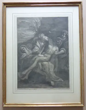 Nicolaes Visscher - DE BEWENING VAN CHRISTUS / ZW-W GRAVURE / 56x43cm / KADER / 17DE EEUWS kopen? Bied vanaf 95!