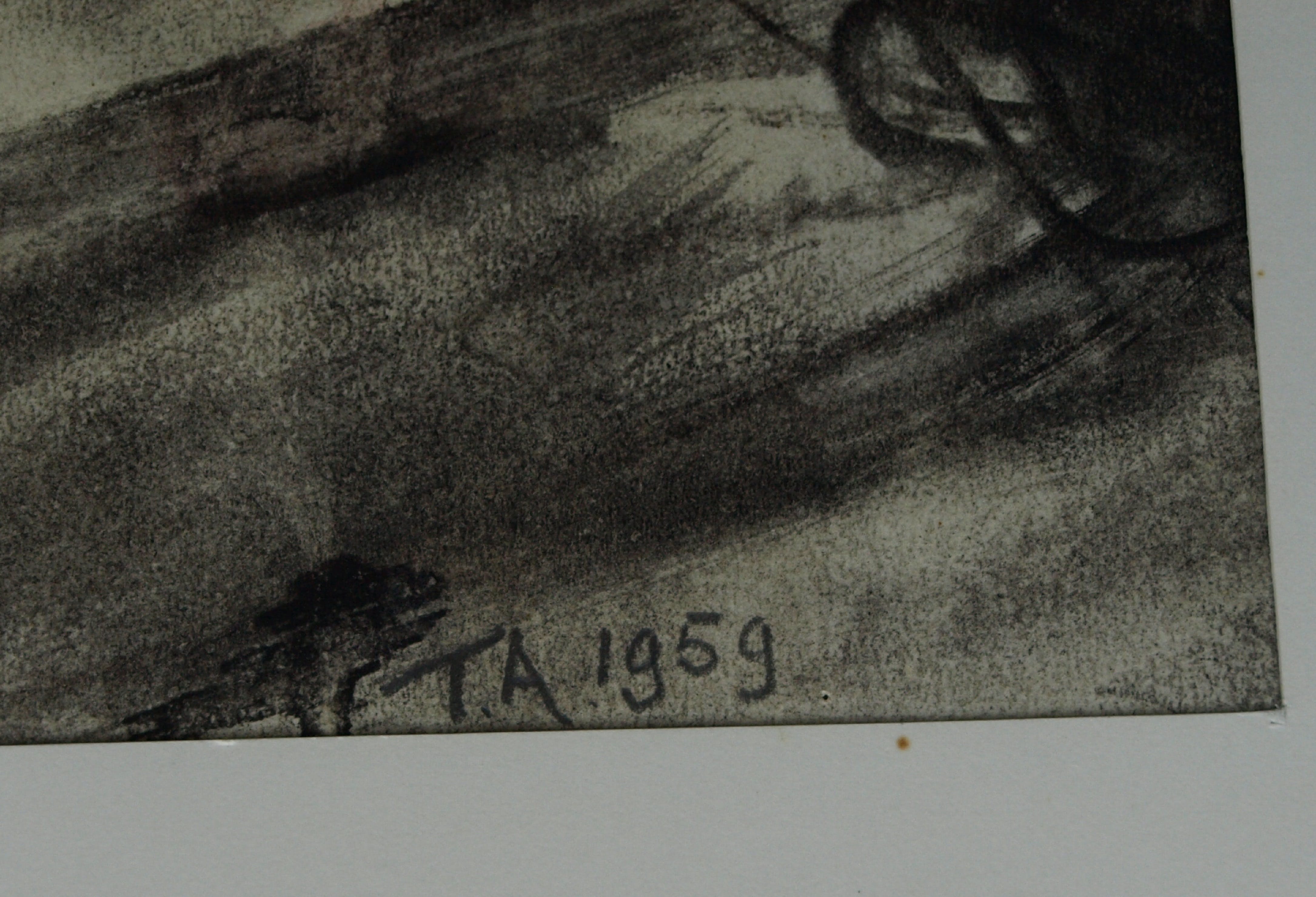 Niet of onleesbaar gesigneerd - Tekening , Mijnwerkers, Kompels - ingelijst - 1959 kopen? Bied vanaf 1!