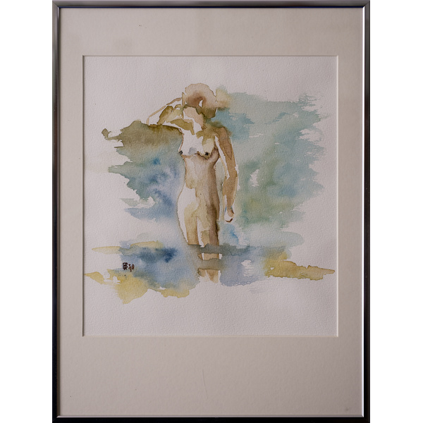 Niet of onleesbaar gesigneerd - Naakt - Aquarel kopen? Bied vanaf 1!