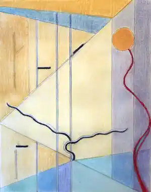 Lou Loeber - Abstracte compositie verkocht voor € 180!