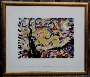 Arman - Ingelijste zeefdruk: Starry Night ( Hommage a van Gogh) kopen? Bied vanaf 75!