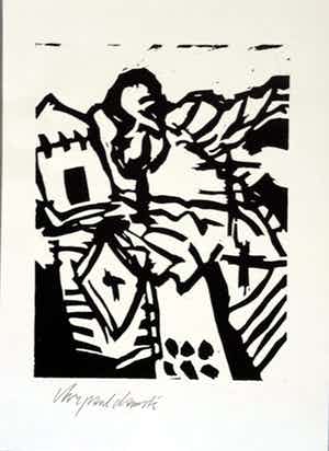 Christiaan Paul Damste - 5 houtsnedes (landschappen) verkocht voor € 50!