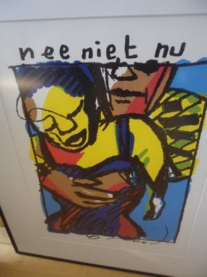 Herman Brood - Ingelijste zeefdruk: Nee niet nu kopen? Bied vanaf 250!