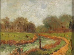 Roelof Wildeboer - Olieverf op board, Holland landschap - Ingelijst kopen? Bied vanaf 35!