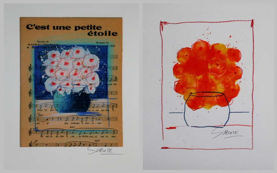 Wilhelm Schlote - Twee handgesigneerde giclées: Bouquet, Une petite étoile kaufen? Bieten Sie von 29!