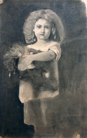 Niet of onleesbaar gesigneerd - Jong meisje -potloodtekening circa 1900- kopen? Bied vanaf 1!