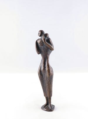 Brons (Onbekend) - Brons, Staande vrouw met kind kopen? Bied vanaf 10!