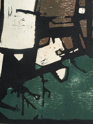 Fon Klement - Houtsnede, Watermolen – ingelijst – 1961 – oplage 24 kopen? Bied vanaf 75!