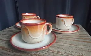 Potterie De Driehoek - Kop- en schotels servies "Zuiderzee" (1982) kopen? Bied vanaf 1!