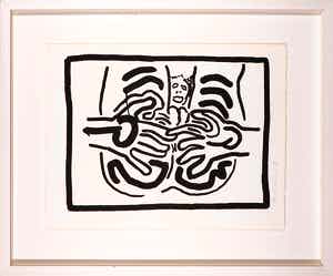 Keith Haring - Zeefdruk, Bad Boys - Ingelijst verkocht voor € 3500!