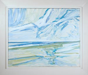 Paul Overhaus - Acryl op doek, Winter boven strand - Ingelijst (Groot) kopen? Bied vanaf 80!