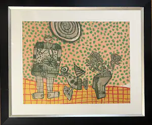 Corneille - Oude ingelijste lithografie Het Chinese theater, 1969 kopen? Bied vanaf 1200!