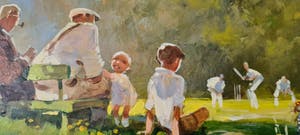 John Haskins - Cricket op een zomerse dag, groot formaat kopen? Bied vanaf 500!