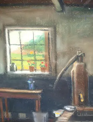 Buy Arie Wassenburg - Huiskamer met kat.? Bid from 75!
