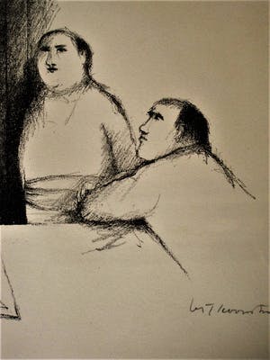 Metten Koornstra - Meester van de Verstilling - gelimiteerde ETS - Mannen aan het bed - gesigneerd kopen? Bied vanaf 10!