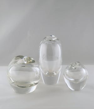 Floris Meydam - Glas, Drie blankglazen vaasjes voor Glasfabriek Leerdam kopen? Bied vanaf 1!