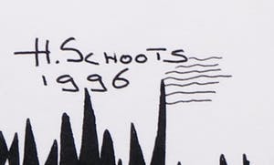 Hans Schoots - Pentekening, Zonder titel - Ingelijst kopen? Bied vanaf 1!