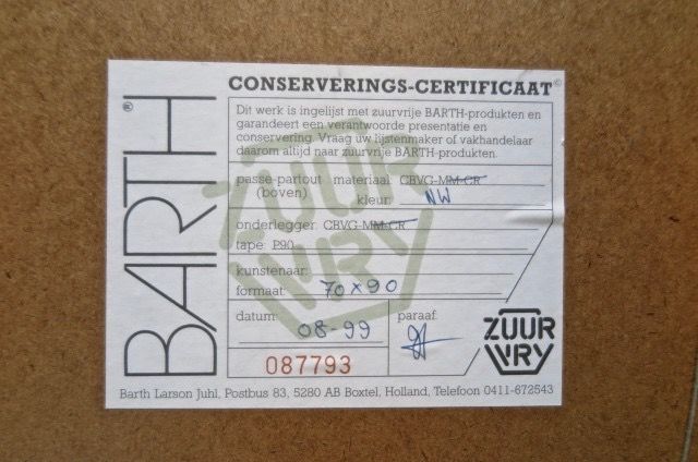 Jan van Delft - Magnolia - In mooi passe-partout en in houten Barth lijst kopen? Bied vanaf 1!