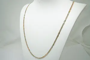 49 - Lang (60cm) en zo goed als nieuw 14 krt tri-color gouden collier kopen? Bied vanaf 370!