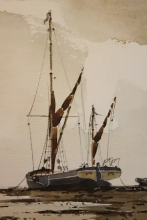 AcheterAllan Whitehead - Schip en roeiboten aangemeerd? Enchérissez de 45!