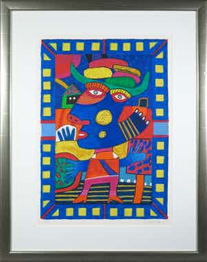 Clemens Briels - Zeefdruk, Le Sobran Banana - Ingelijst verkocht voor € 130!