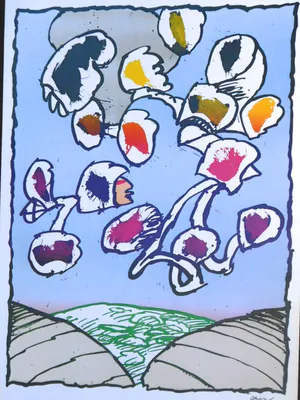 Pierre Alechinsky - Set van DRIE Kleurenoffset-litho,s. PARIS--GREAT en GALACTIC kopen? Bied vanaf 1!
