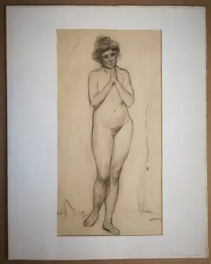 Franz Deutmann - Toegeschreven aan. Naakt. Staande vrouw. kopen? Bied vanaf 69!