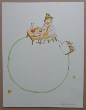 Antoine de Saint-Exupery - LE PETIT PRINCE / KLEURLITHO / 40x31cm / DROOGSTEMPEL kopen? Bied vanaf 35!