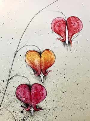 Paul Wunderlich - Mutters Lieblingsblumen verkocht voor € 250!