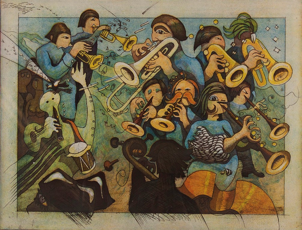 Rob Clous - Cobla Cataluna, ed. 1/40, 1985 - ets en aquatint op papier kopen? Bied vanaf 10!