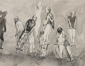 Luis Filcer - Pen en gewassen inkt, Existentialists kopen? Bied vanaf 35!