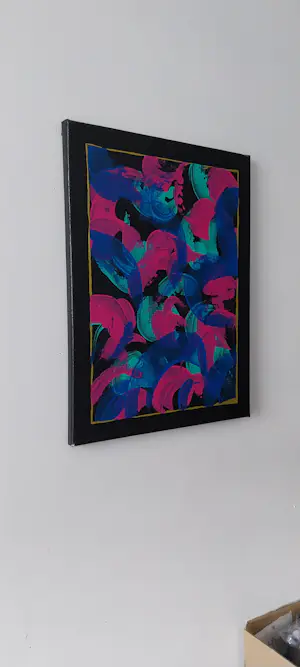 Niet of onleesbaar gesigneerd - Abstract schilderij op doek kopen? Bied vanaf 10!