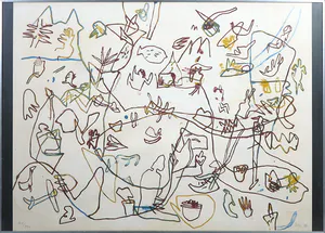 Jan Voss - Litho, Sans titre / Prent 190 - Ingelijst kopen? Bied vanaf 1!