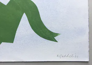 Klaas Gubbels - ‘De Loper’ - houtdruk met aquarel ondergrond - 2001 kopen? Bied vanaf 375!